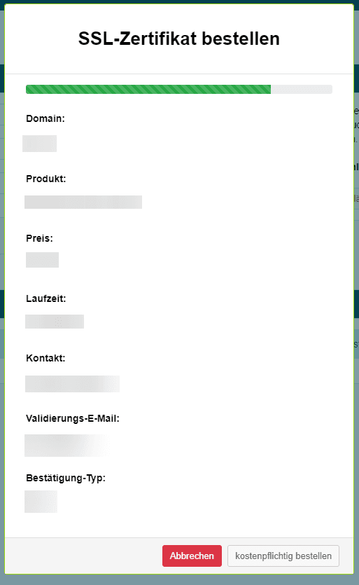 Bestellung abschließen.
