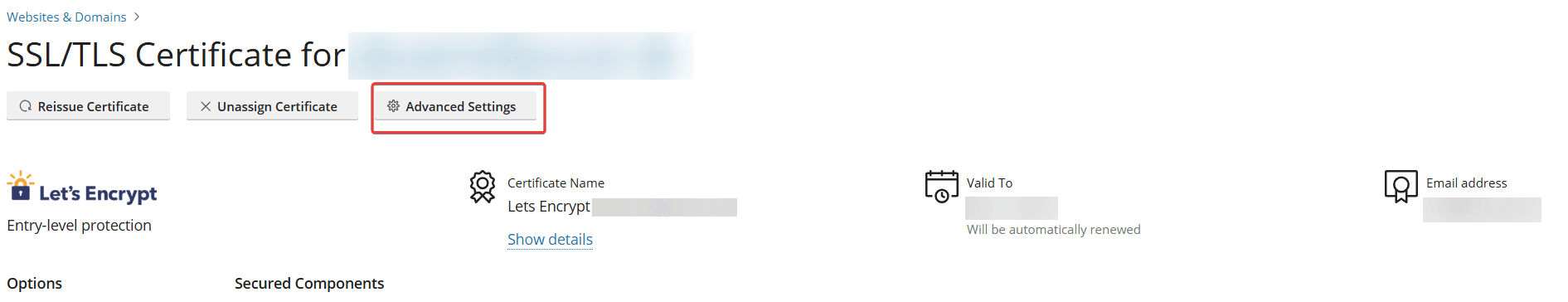 Highlighted button for "Advanced settings."