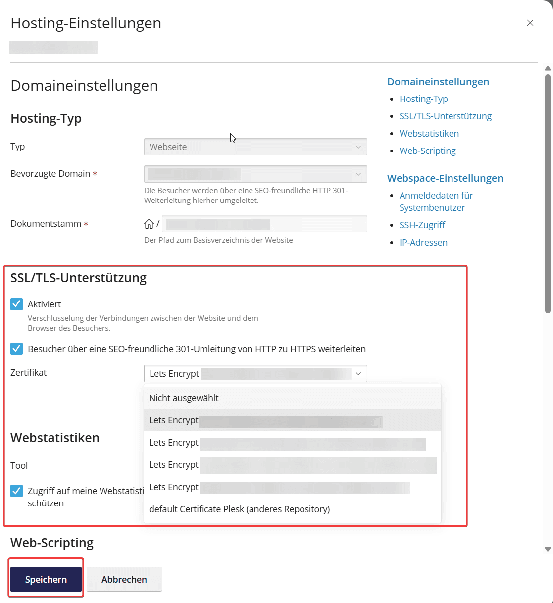 SSL-Unterstützung im WCP.