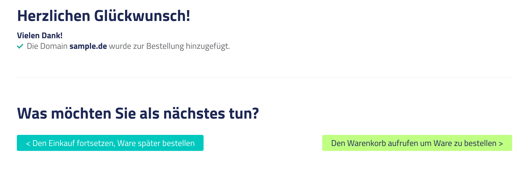 Weiteres Vorgehen auswählen.