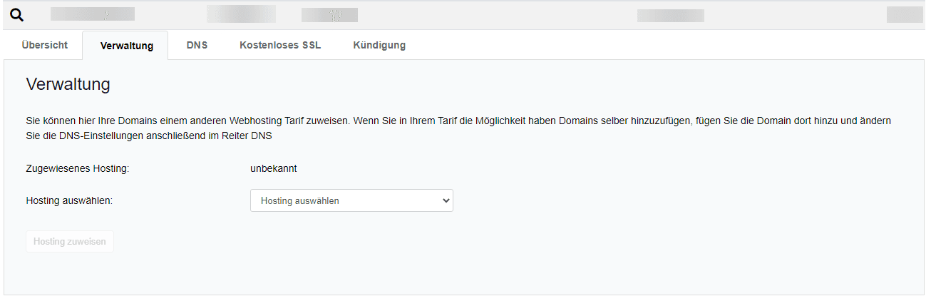 Registerkarte "Verwaltung" im CCP.
