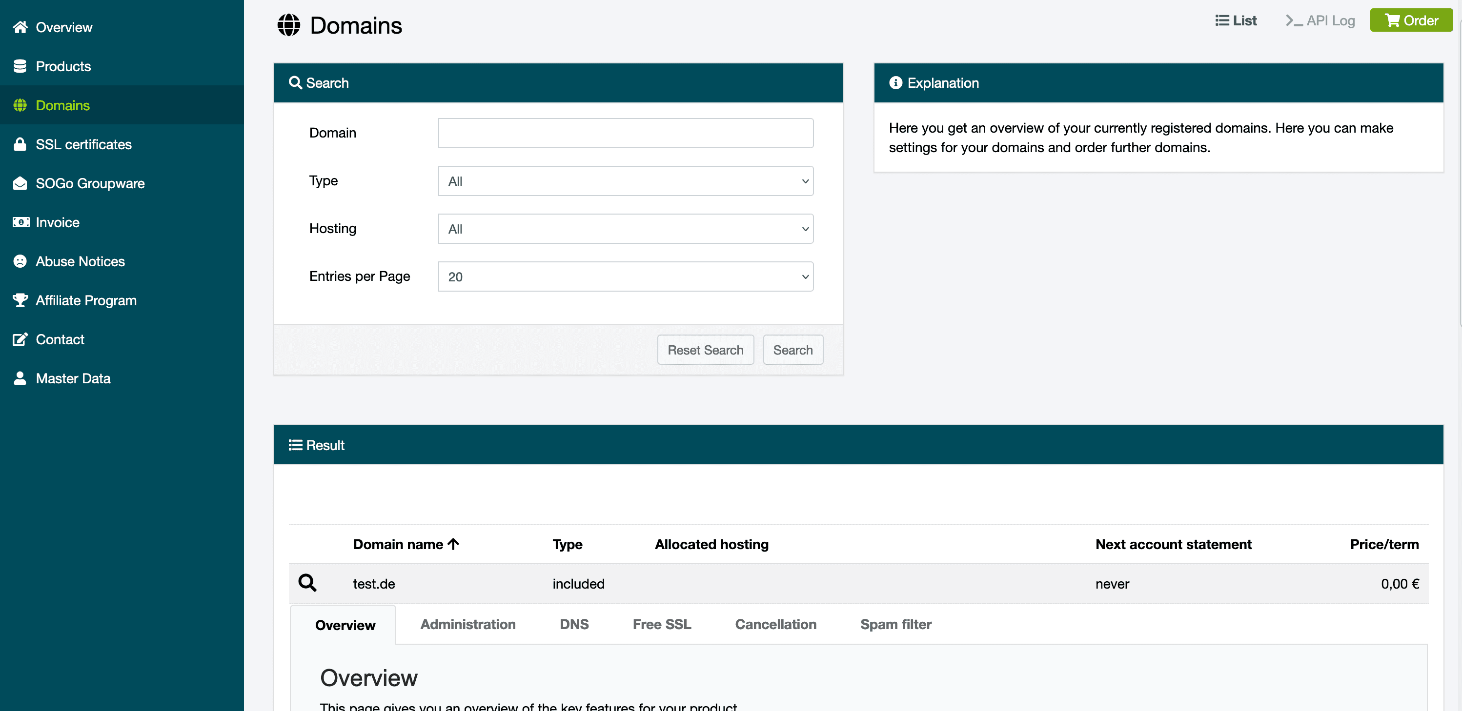Overview of domains in the CCP.