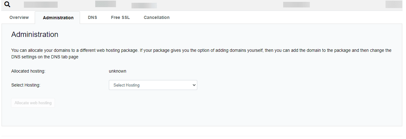 "Administration" tab in the CCP.