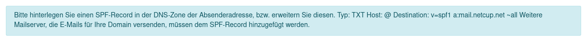 SPF-Record Hinweis.