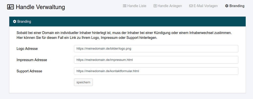 Branding-Verwaltung.