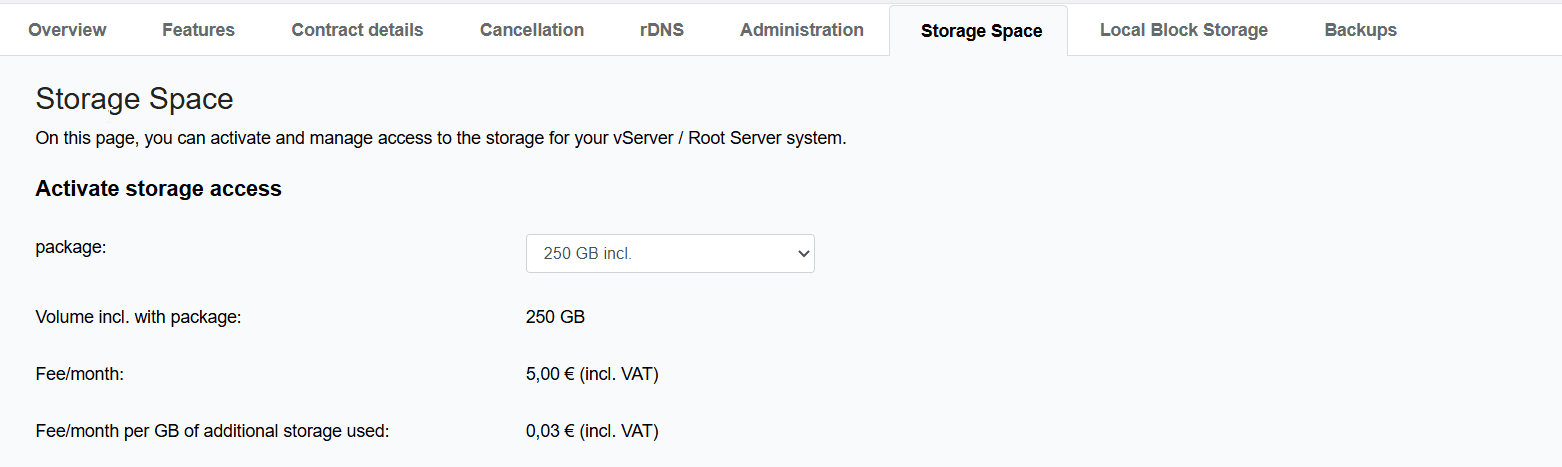 Storage space area in the CCP.