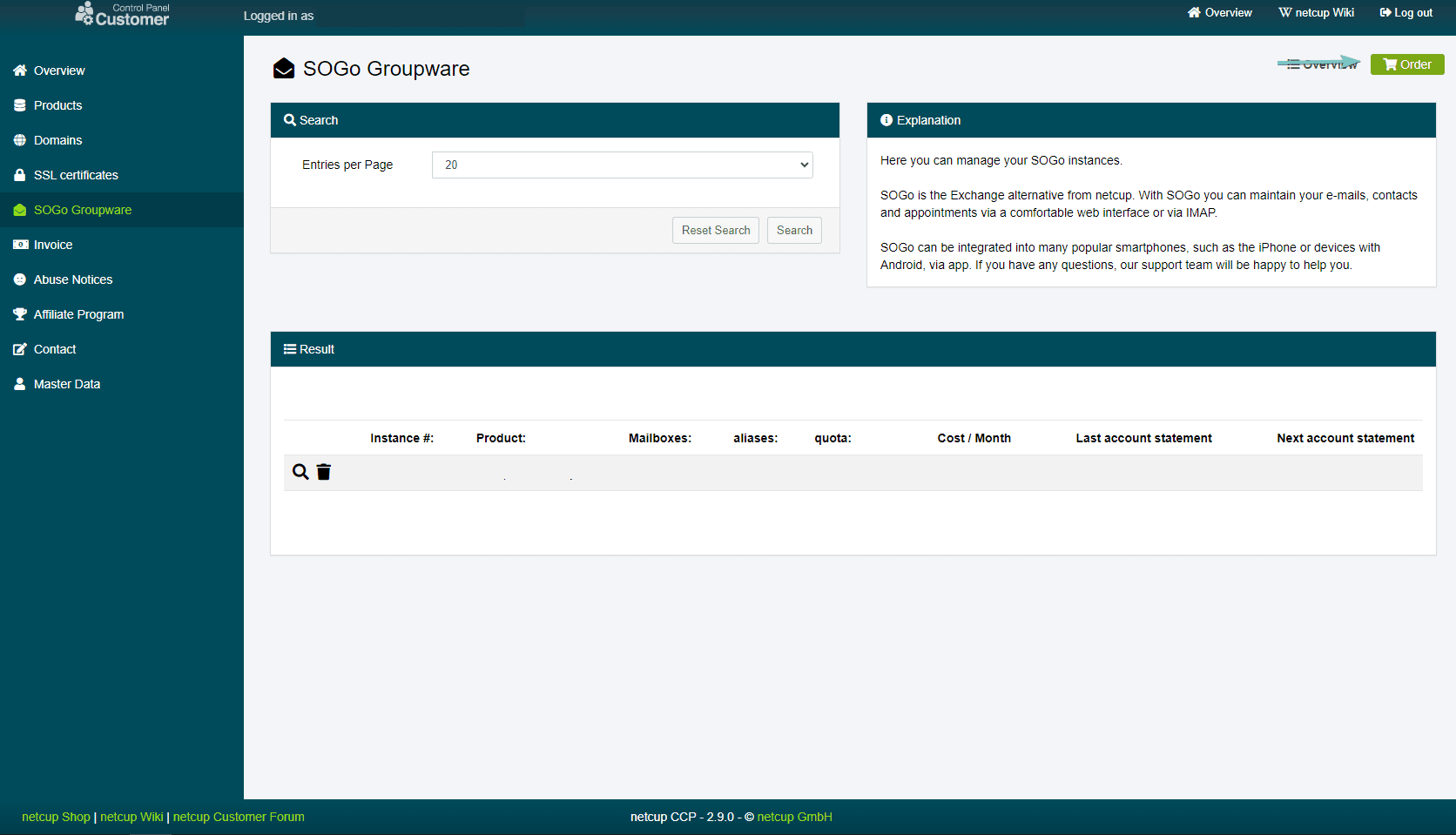 SOGo Groupware in the CCP.