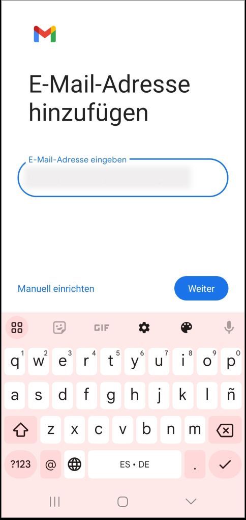 E-Mail-Adresse eingeben.