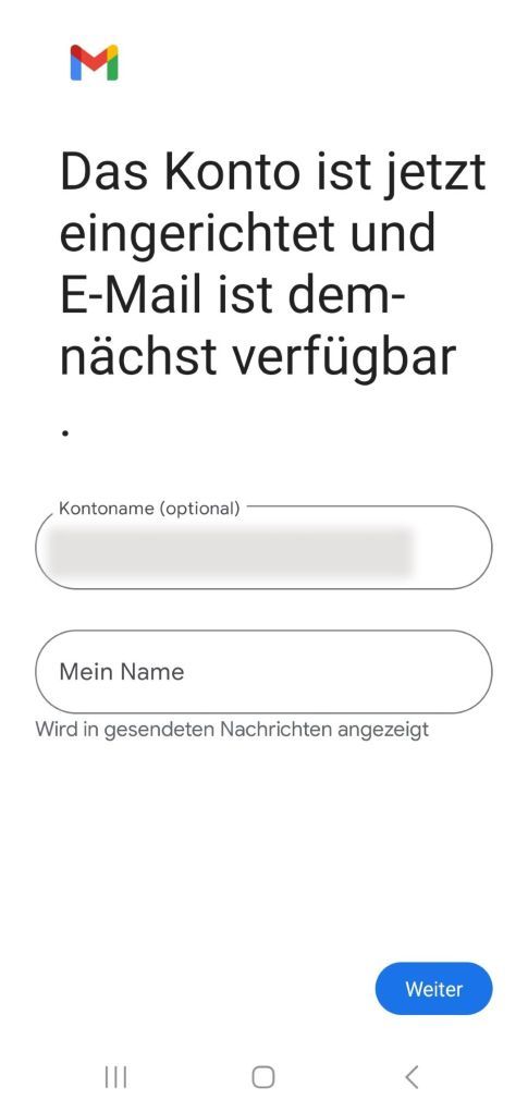 Einrichtung abgeschlossen.