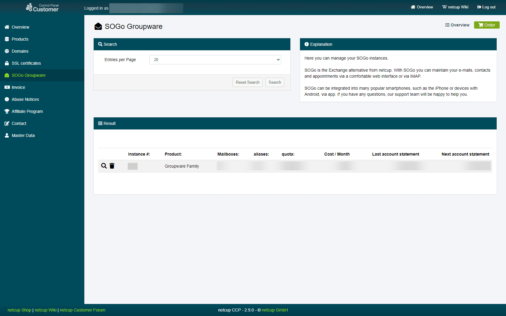 SOGo Groupware in the CCP.