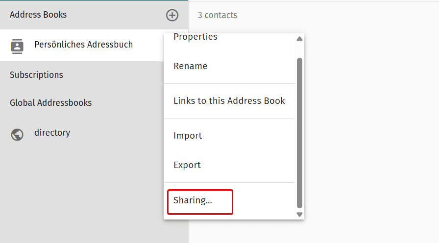 "Sharing" button under the three-dot menu.