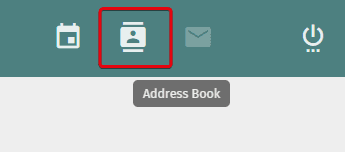 Highlighted address book icon.