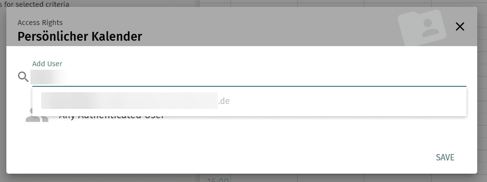 Search field for users.