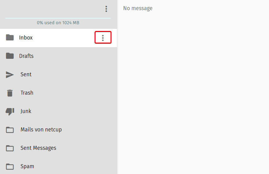 Highlighted three-dot icon next to "Inbox."