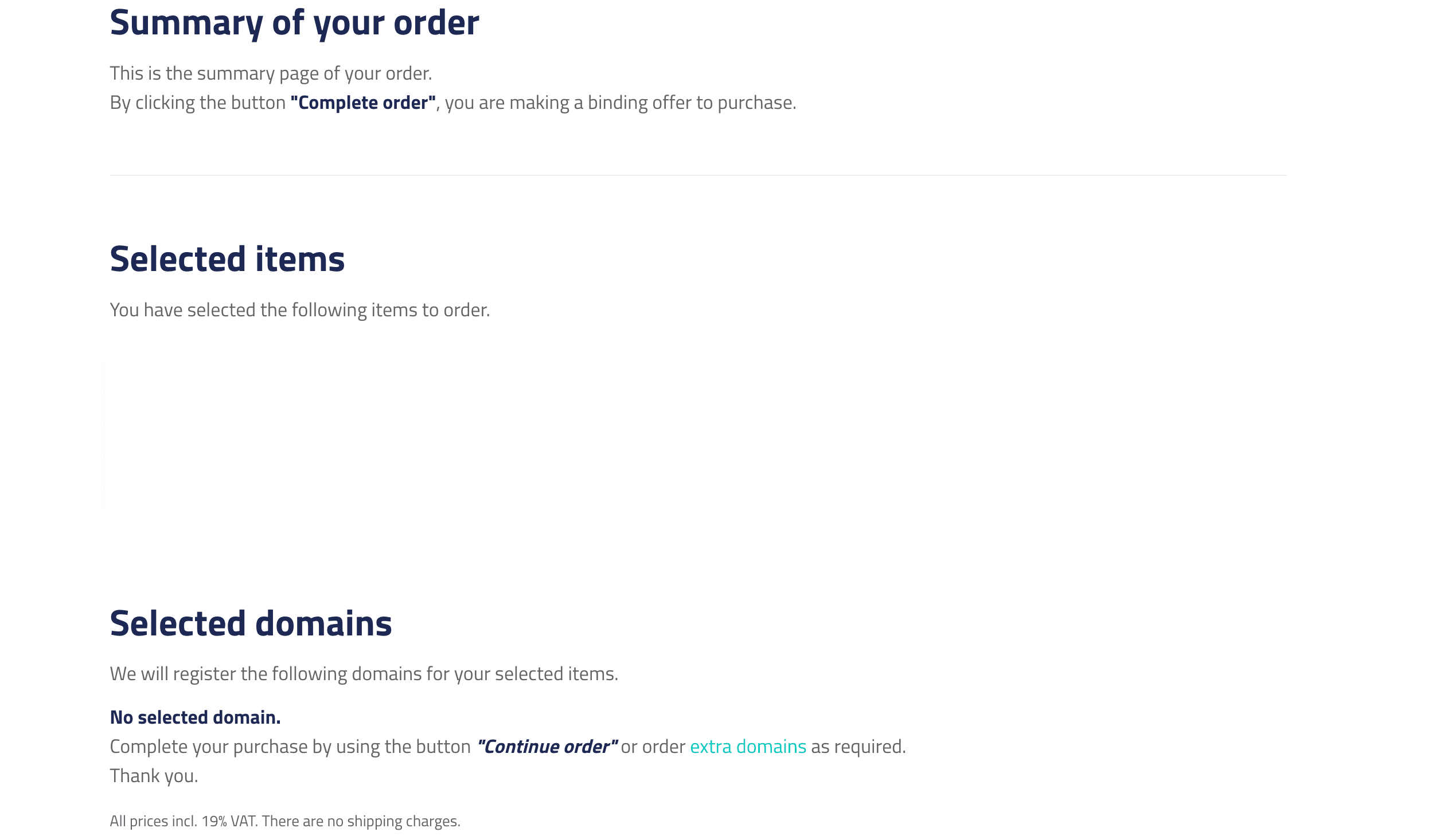 Summary of the order.