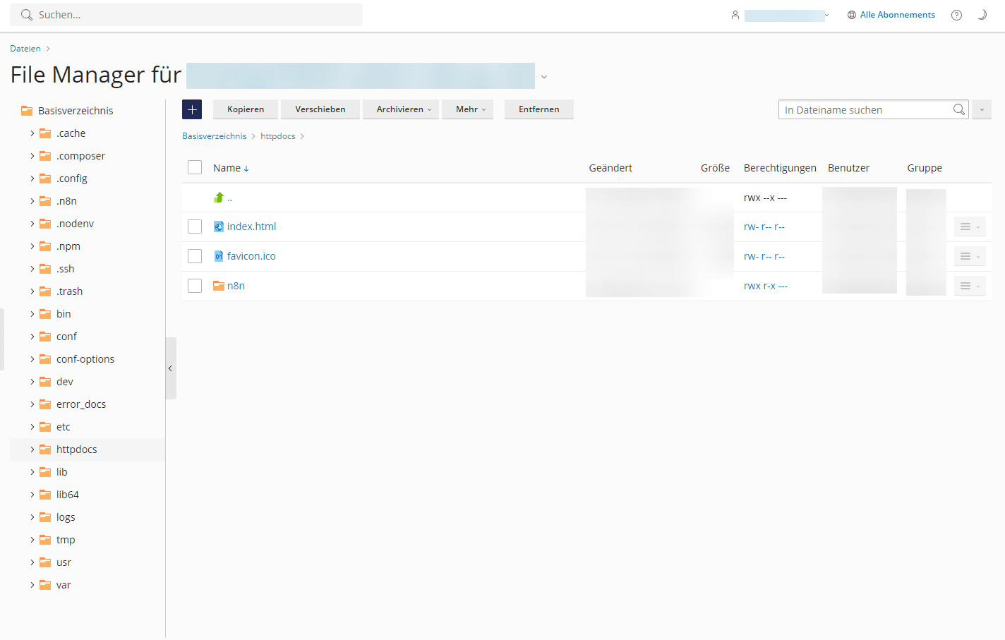 Dateimanager im WCP.