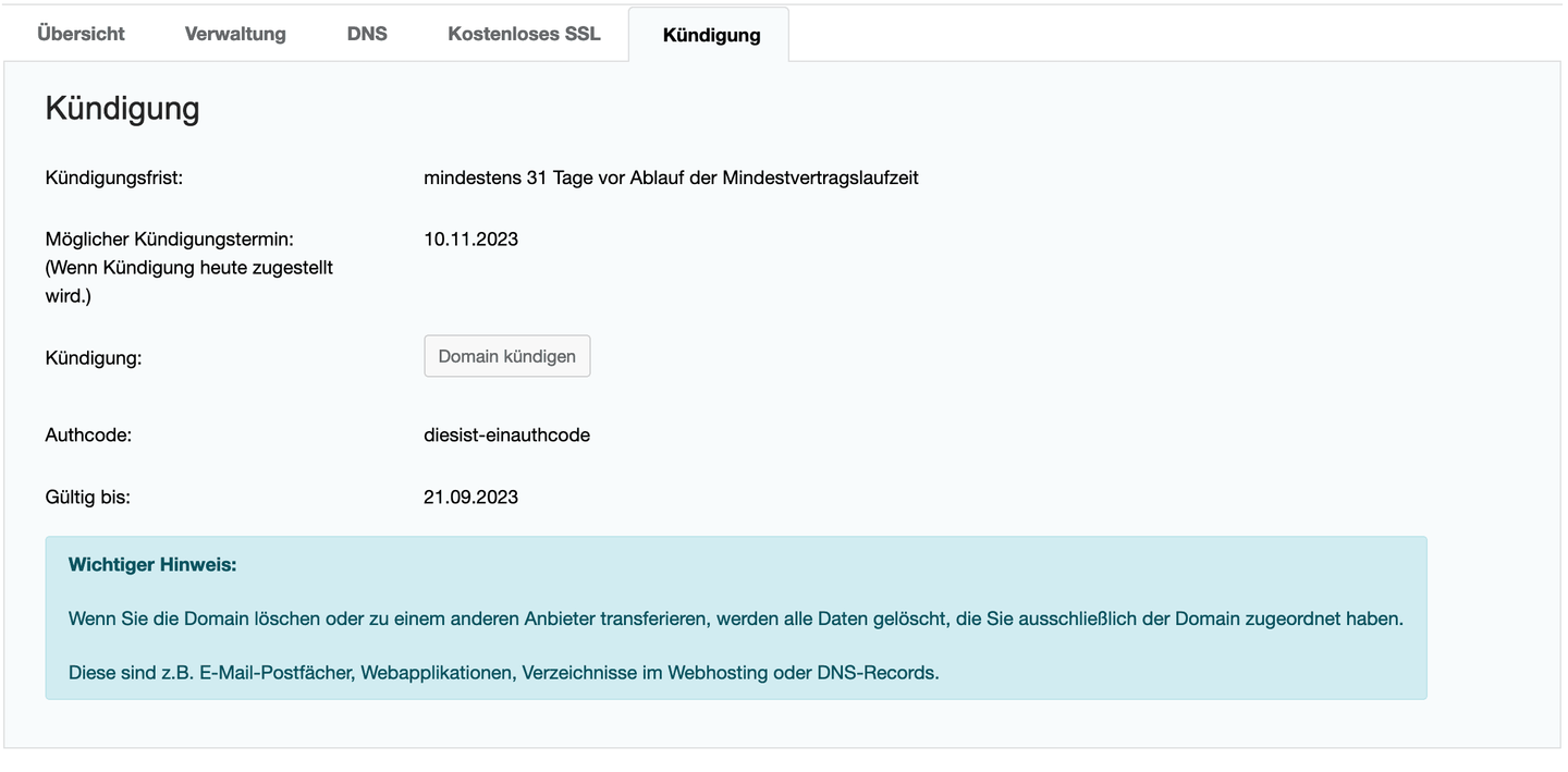 Vertrag kündigen