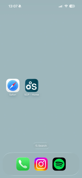 SCP Icon on the home screen.