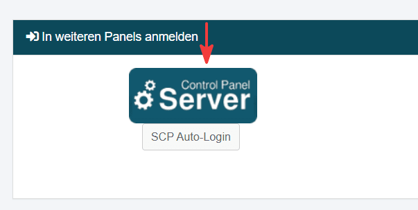 Menüpunkt Übersicht im Customer Control Panel mit Verweis auf den SCP Auto-Login unter "In weiteren Panels anmelden".