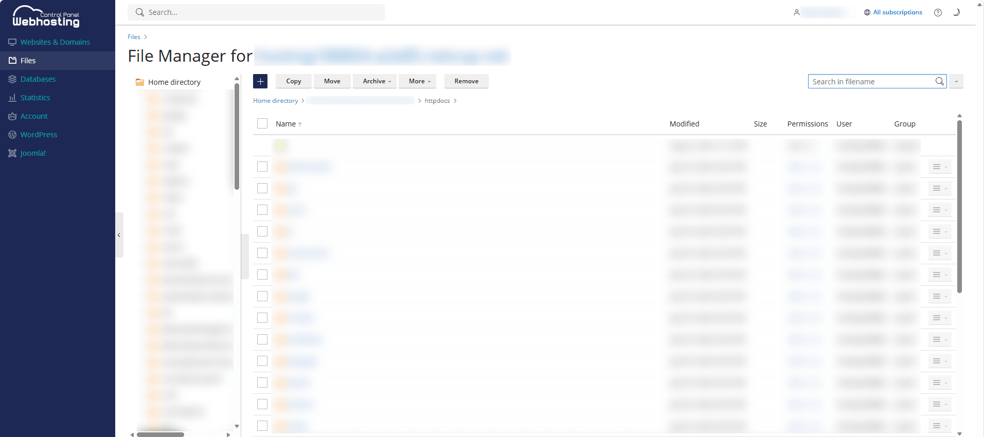 File Manager page.