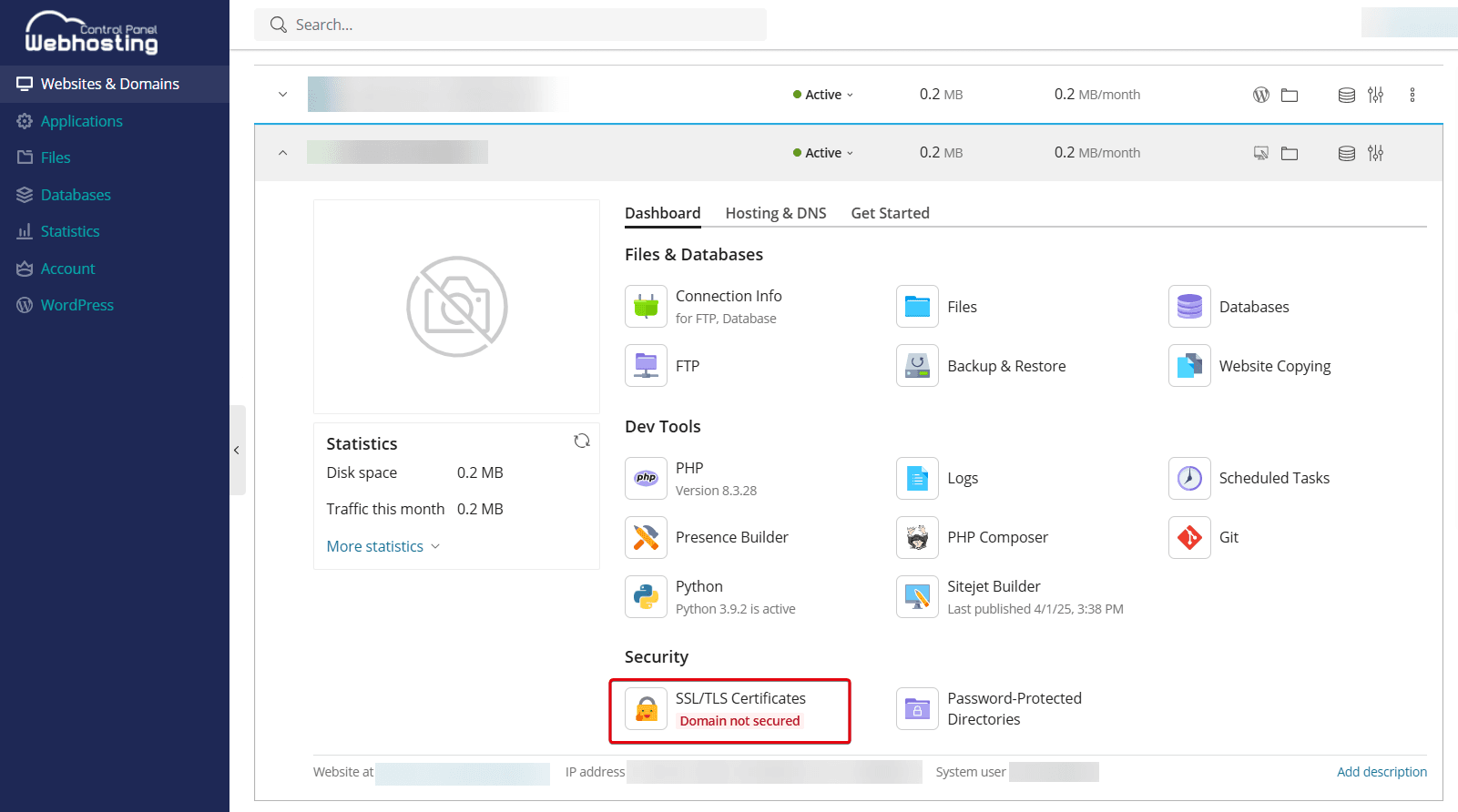WCP interface with highlighted "SSL/TLS Certificates" button.