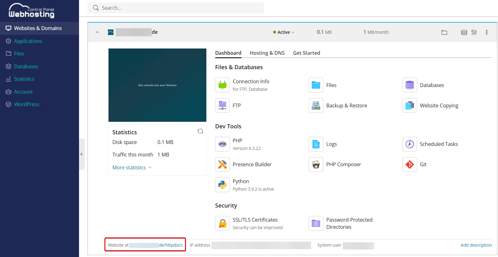 Linked directory in the WCP.
